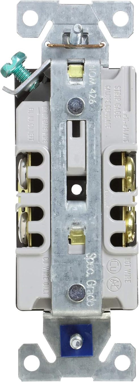 Eaton BR15BK 15-Amp 125-volt Commercial Grade Straight Blade Duplex Receptacle, Black...