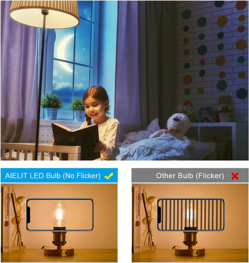 25 Watt Equivalent E26 LED Bulb, Energy Efficient 2W, Warm White 2700K 200lm Dimmable Tubular E26 Edison Light Bulbs T14 T45 LED Bulb for Pendant ...