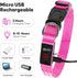 LED Dog Collar - HIGO USB Rechargeable Light Up Dog Collars, Pet Safety Collar Light Makes Your Dogs Be Seen at Night for Large Dogs (Pink, Large)...