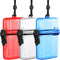 Outus 3 Pieces Waterproof Case ID Card Holder with Floating Sports Case Locker with Hanging Ring and Rope (Clear Blue Red,4.72 x 2.95 x 1.57 Inch)...
