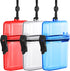 Outus 3 Pieces Waterproof Case ID Card Holder with Floating Sports Case Locker with Hanging Ring and Rope (Clear Blue Red,4.72 x 2.95 x 1.57 Inch)...