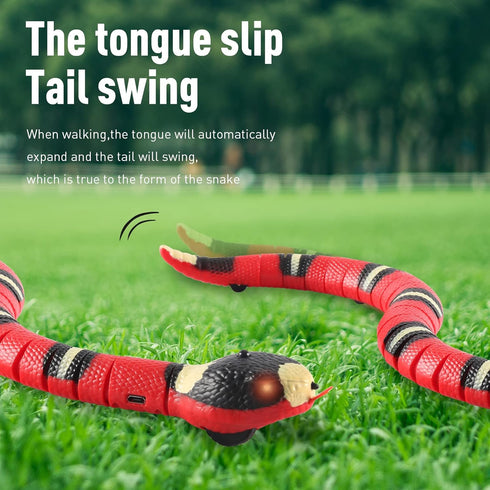 Smart Sensing Snake Toy,Interactive Toys Snake for Kids, Cats&Dog Kitten Toys USB Rechargeable Electric Simulation Slithering Serpent Realistic Sn...