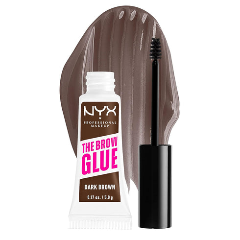 NYX PROFESSIONAL MAKEUP The Brow Glue, Extreme Hold Tinted Eyebrow Gel - Dark Brown...