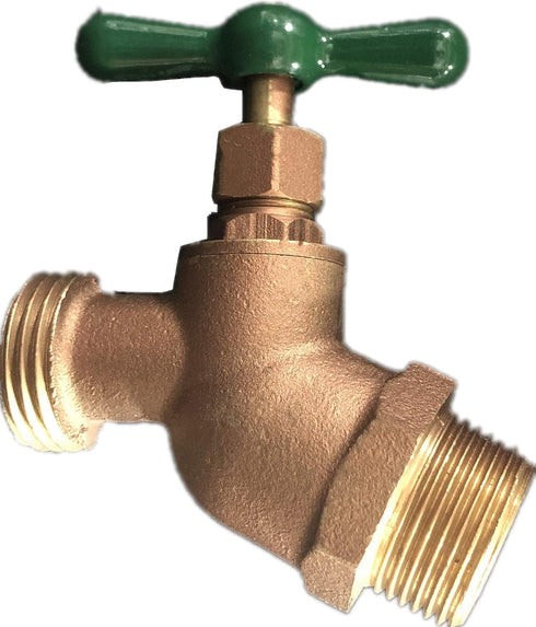 EZ-FLUID Hose Bibb 3/4" MIP X 3/4" MHT Male Hose Threaded Hose Connector Hose Bib,Heavy Duty Brass No-Kink Hose Bibb Water Faucet,Outdoor Garden H...