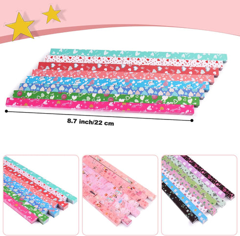 1600 Sheets Star Origami Paper - 24 Different Designs of Cute Romantic Cartoon Origami Folding Strips Decoration for DIY Handcrafts, School Teachi...