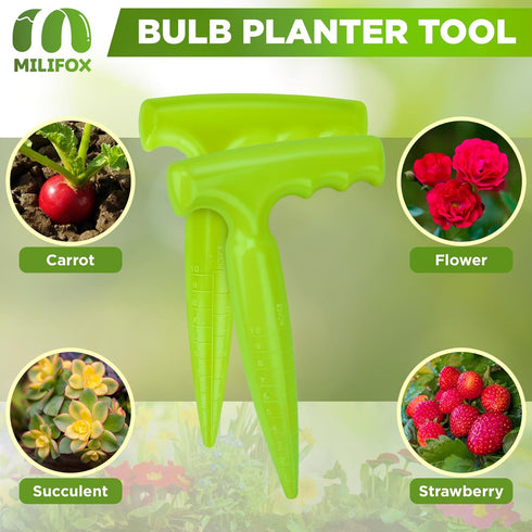 2 Pcs Dibbler Gardening Tool with Measurements - 6.9 inch Plastic Bulb Planting Tools with Handle - Seed Dibber for Planting Bulbs,Digging,Gardeni...