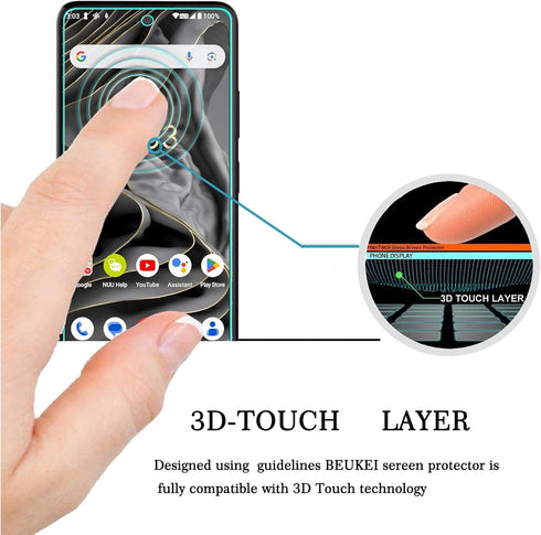 beukei (3 Pack) Compatible for NUU A25 Screen Protector Tempered Glass, Touch Sensitive,Case Friendly, 9H Hardness...