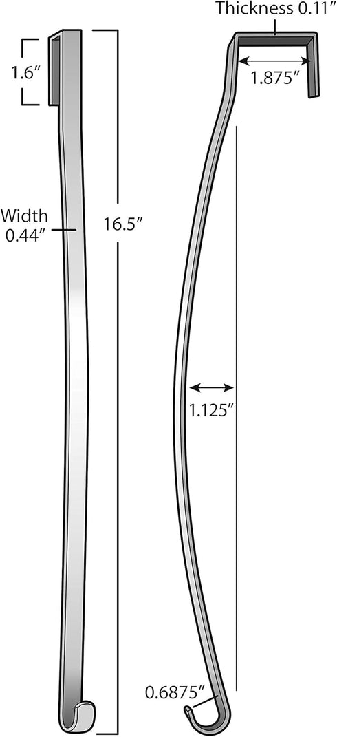 Haute Decor HighProfile Curved Wreath Hanger (Brushed Nickel) - Strong Metal Over The Door Wreath Holder Hook for Doors with Raised Features and T...