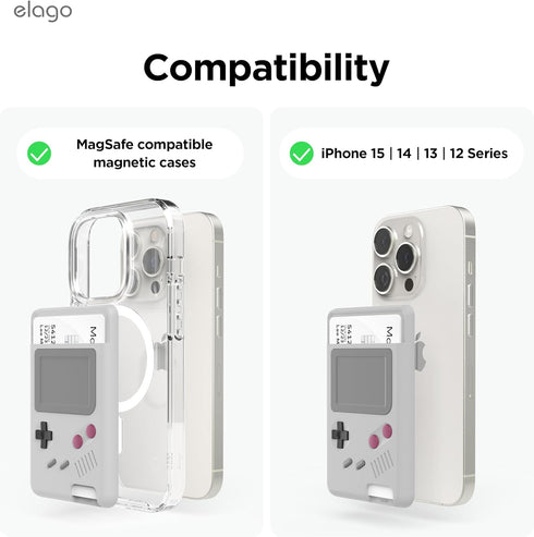 elago W5 Magnetic Wallet Card Holder 2-Cards Compatible with MagSafe for iPhone 15, iPhone 14, iPhone 13, iPhone 12 Series - Secure Phone Wallet, ...