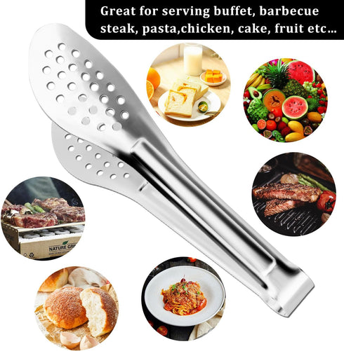 Serving Tongs, Kitchen Tongs,Buffet Tongs, XEVOM Stainless Steel Food Tong Serving Tong,small tongs, Serving Utensils (7 Inch)...