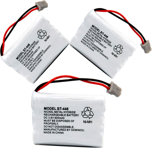 BT446 BT-446 Phone Battery Compatible with for Uniden BBTY0503001 BT-1004 BT-1005 GE-TL26402 BT-504 CPH-488B Handset Phone 3.6V 800mAh (3- Pack)...