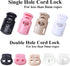 J.CARP 30Pcs Clear Plastic Cord Locks End Spring Toggle Stopper, Double Hole Elastic Cord Adjuster, Suit for Drawstrings, Bags, Shoelaces, Clothin...