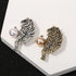 Rhinestone Crystal Tiger Brooch Pin,Enamel Animal Tiger Pearl Suit Lapel Pin Lion Coat Collar Brooch Badge Jewelry for Women Men...