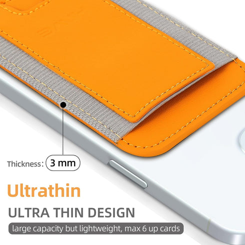 HiWe for MagSafe Wallet, Magnetic Card Wallet Holder for iPhone 15/14/13/12 Series, Leather Wallet, Fit 6 Cards, Slim, RFID Blocking, Orange......
