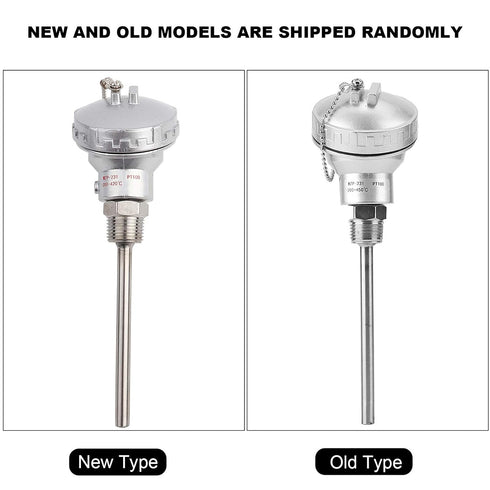 High Efficiency RTD PT100 Temperature Sensor Probe 1/2" NPT Thread Thermocouple Terminal Head for Temperature Controllers Industrial(Protection tu...