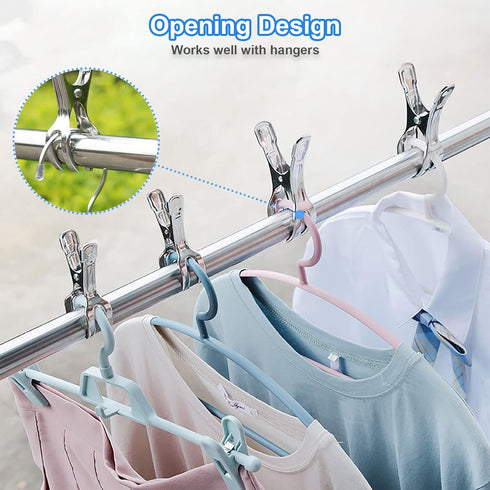 Coideal Beach Towel Chair Clips - 10 Pack Pool Cover Clips Stainless Steel Quilt Clamps Metal Large Heavy Duty Clothes Pins Windproof for Sunbed L...