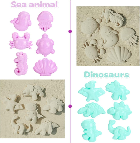 Tagitary Beach Sand Toys Set for Kids 3-10 with Bucket Watering Can Shovel Rake Sand Molds Beach Shell Bag...