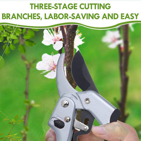 Pruning shears, work 3 times easier, MUSTKING garden clippers (Adjustable - Upgraded - Black)...
