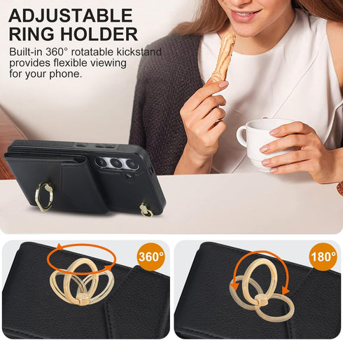 NINKI Compatible Samsung Galaxy S24 Plus Case Wallet with Card Holder & Stand,4 Card Slot Leather Case for Galaxy S24+ Wallet Case S24 Plus Phone ...