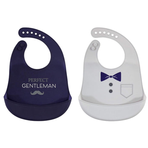 Hudson Baby Unisex Baby Silicone Bibs, Perfect Gentlemen, One Size...