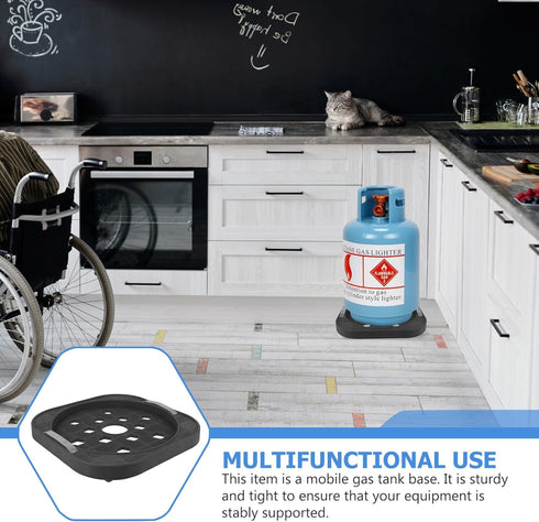 DOITOOL Gas Tank Tray Movable Propane Cylinder Base Propane Tank Wheel Tray Gas Cylinder Fixed Shelf Propane Tank Dolly with Wheels for Gas Cylind...