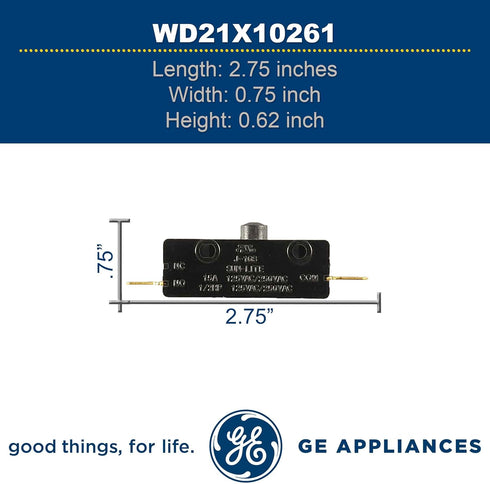 GE WD21X10261 Genuine OEM All Purpose Switch/Interlock Switch for GE Dishwasher...