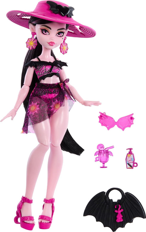 Monster High Scare-adise Island Draculaura Doll with Swimsuit, Sarong & Beach Accessories like Hat, Sunscreen & Tote...