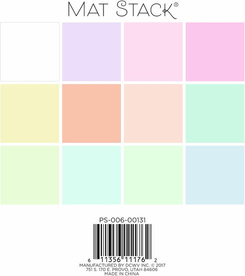 DCWV Card Stock 6"X6" Cardstock Stack, Pastels Solid, 12 Colors...