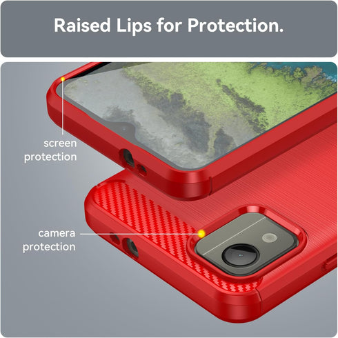 for Nokia C110 Phone case, Shockproof, Scratch Resistant Carbon Fiber Jacket, Soft TPU,for for Nokia C110 case (Red)...