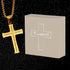 Cross Pendant for Car Rear View Mirror Decor Hanging Ornament Stainless Steel Lord's Prayer Cross Necklace Men Boys Christian Gift, Gold...