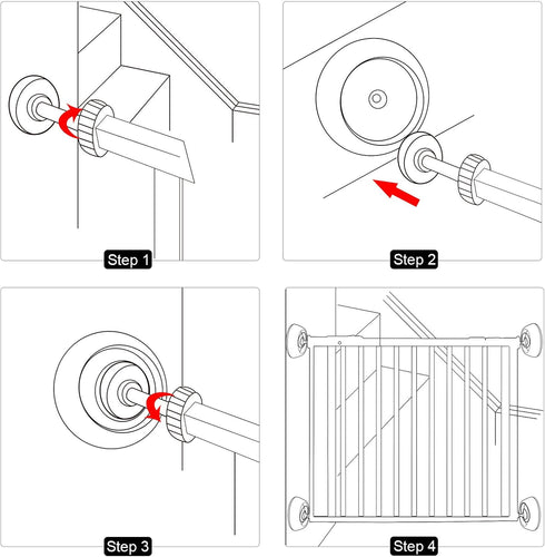 4 Pack Baby Gate Wall Protector Wall Cups for Child Pressure Mounted Stair Safety Gate, Protect Walls & Doorways from Pet & Dog Gates, Black...