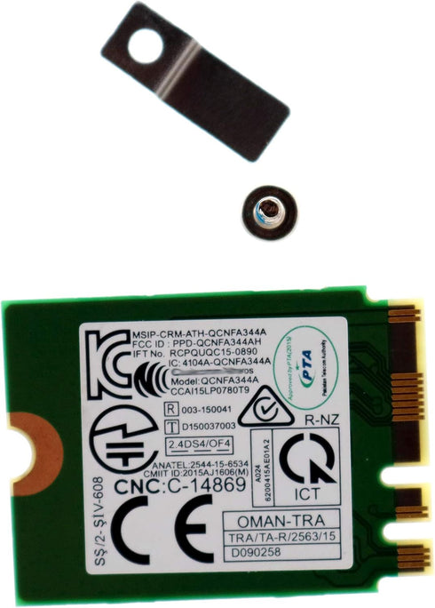 DW1820 802.11ac 867Mbps M.2 WLAN WiFi Adapter Wireless Card w/BT 4.1 for Dell Laptops Qualcomm QCNFA344A Windows 7/8/10 D4V21 0D4V21......
