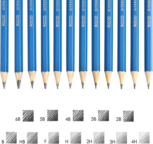Profession Sketch Pencils 6B to 4H for Kids and Adults Drawing, Art Graphite Pencil for Artists Beginner Sketching...