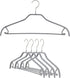 MAWA by Reston Lloyd Silhouette Series Non-Slip Space Saving Clothes Hanger with Bar & Hook for Pants and Skirts, Style 41/FRS, Set of 5, Silver...