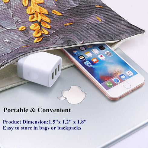 3 Port Wall Charger, 5V 3.1A USB Plugs, MultiPort Travel USB Wall Plug Home Charging Block Cube Compatible iPhone 13 12 11 Pro XS Max, Samsung Gal...