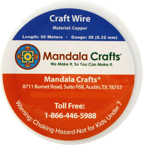 Mandala Crafts 28 Gauge Copper Wire for Jewelry Making Beading Wire - Black Copper Crafts Wire Bendable Beading Jewelry Wires for Wrapping - 55 Yd...