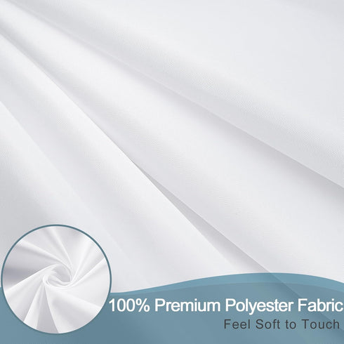 Long Shower Curtain Liner 78 Inches Height-Water-repellent Fabric Shower Curtains Set With 12 Hooks, White Bathroom Curtain Weighted Bottom Machin...