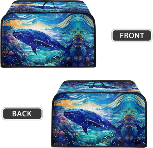 Dolphin Galaxy Slow Cooker Cover Portable Dust Covers with Side Pocket for Cook Accessories Small Kitchen Appliance Protector...