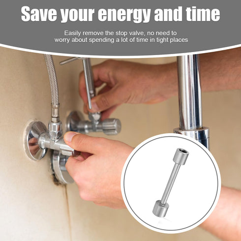 Angle Stop Wrench, Alloy Steel Plumbing Pipe Tools Angle Stop Removal Tool for plumbers Can Remove and Install 3/8" 1/2" MPT Compression Outlet Th...