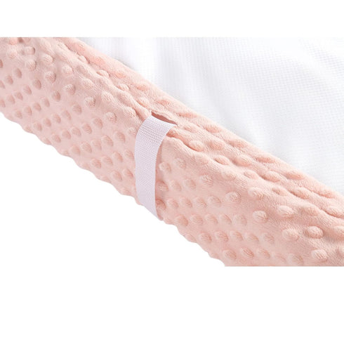 2 Pack Solid Changing Table Pad Cover Cradle Sheet, Fits 32"/34''x16" Contoured Diaper Changing Pad, Dots Plush Changing Table Covers (Pink + Purp...