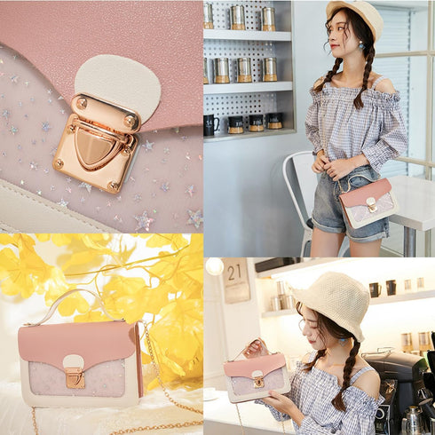 Small Crossbody Purse for Women Chain Shoulder Handbag Mini Cute Cross Body Bag with Detachable Chain Strap...