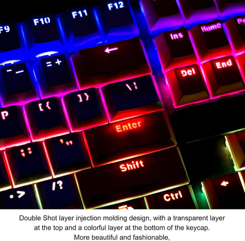 MECCANIXITY 104 Keys Pudding Keycaps Set OEM Profile 60 Percent ABS for Mechanical Keyboard Layout, Purple & Pink Double Shot...