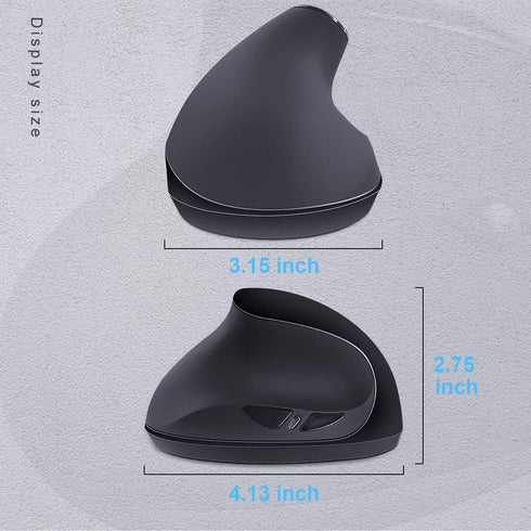 Left-Handed Mouse,2.4GHz Ergonomic Vertical DPI 800/1200/1600 Wireless Mouse with USB Receiver for Small Hand,Black...