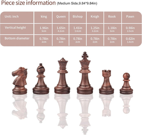 10 Inches Enhanced Magnetic Chess Set, Foldable Chess Board, Travel Chess Game of Exquisite Craftsmanship, Suitable for All Ages Chess Set...