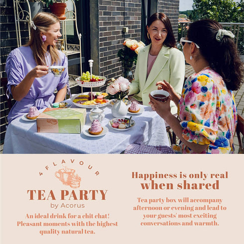 ACORUS Tea Party with 4 Different Flavors | Tea Set | 40 Count Natural Rooibos, Black Tea, Green Tea Packs with Beautiful Gift Box | Tea Bags Vari...