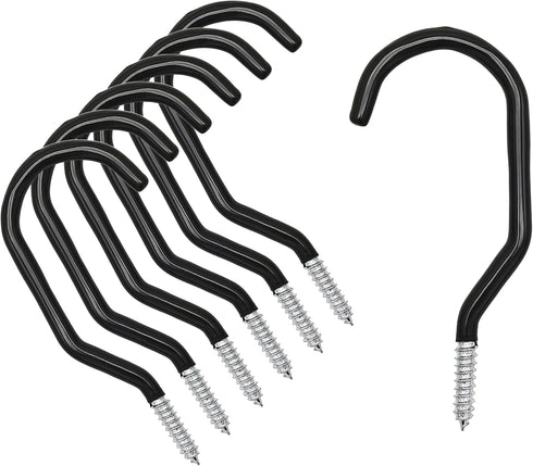 6PCS Black Heavy Duty Bike Storage Hooks Bicycle Wall Mounted Hooks Large Screw Hooks for Wall,Ceiling...
