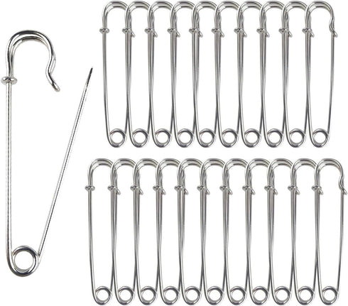Safety Pins Extra Large Heavy Duty - YiwerDer 22PCS 3Inch Blanket Pins, Strong & Sturdy Bulk Pins for Blankets, Skirts, Crafts, Kilts - Silver...