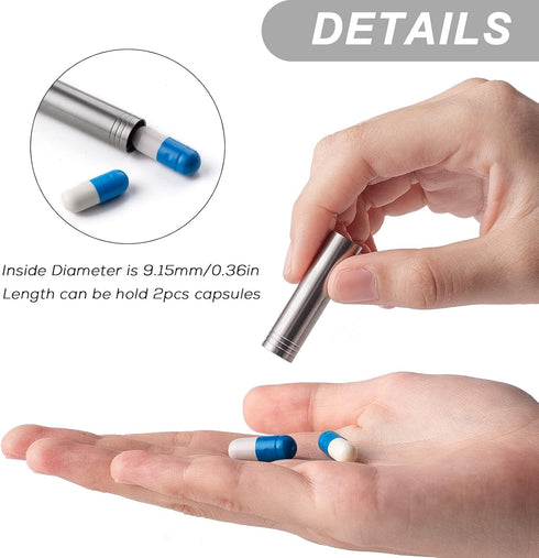 TISUR Small Keychain Pill Holder ?Titanium Metal Travel Pill Case Portable Pill Organizer Container for Purse Waterproof Keychain Pill Holder Medi...