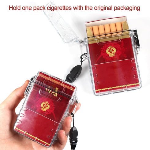 Outdoor EDC Waterproof Transparent Cigarette Case, 20 Capacity, for Regular/King Size 85mm Cigarettes Box Holder (Regular)...