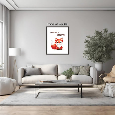 Posterizer 1 pcs-stay clever little fox-cute fox-Kids Room Art-Motivational & Inspirational Art-decor for nursery toddlers kids room- UNFRAMED Wal...